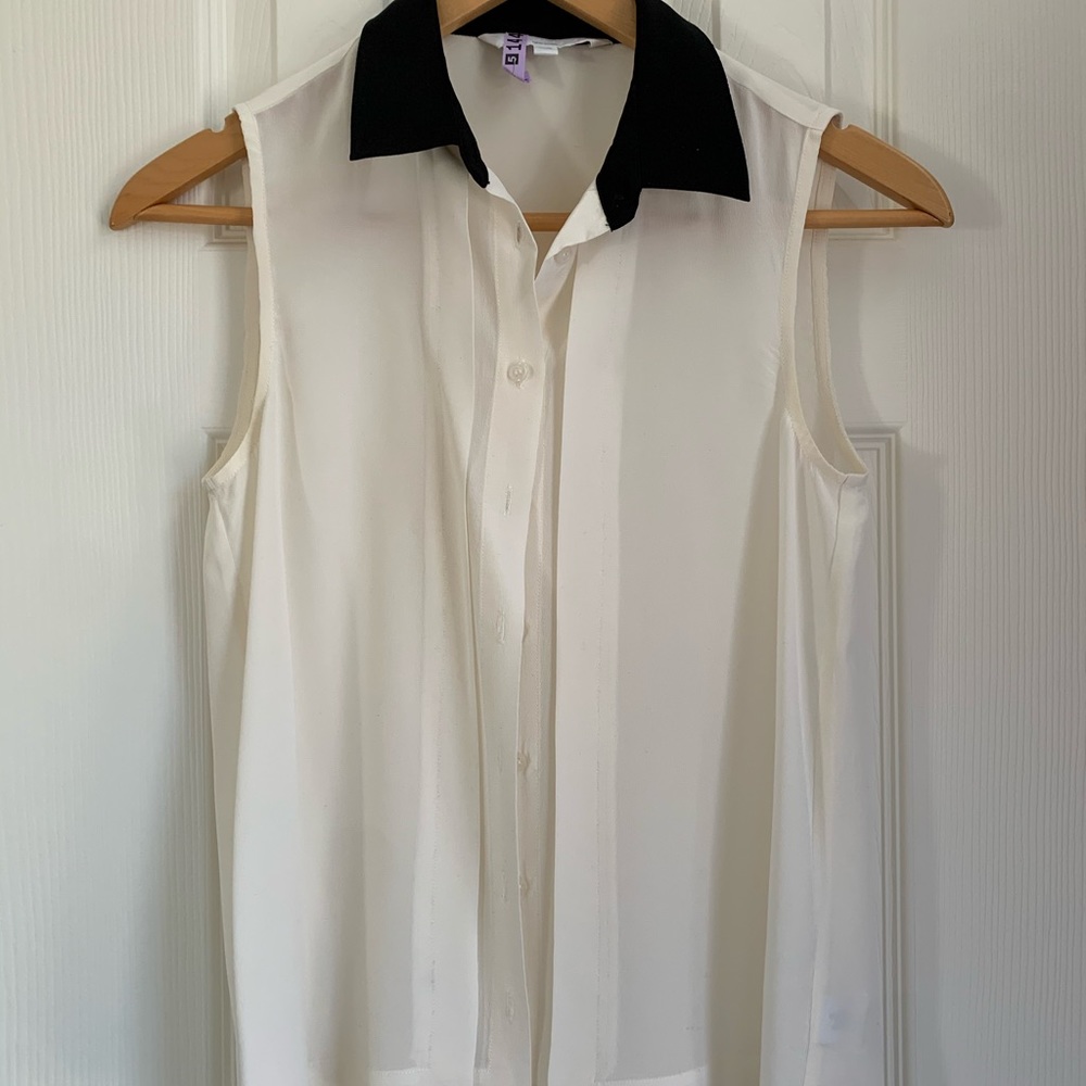 Walter Baker New York sleeveless silk white top XS